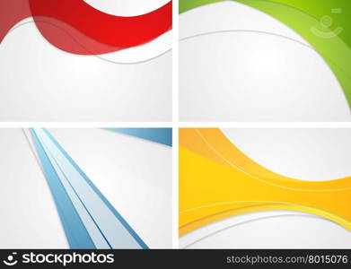 Set of abstract wavy and striped bright backgrounds. Set of abstract wavy and striped bright corporate backgrounds