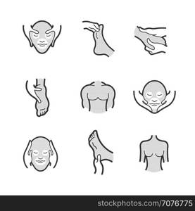 Set of Alternative Medicine, massage Icons