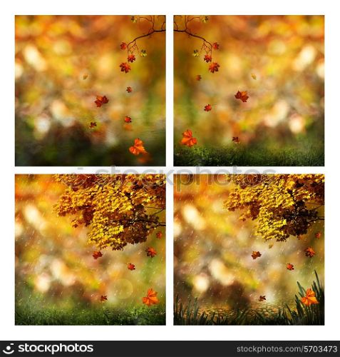 Set of assorted autumnal seasonal backgrounds for your design