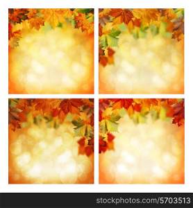 Set of assorted autumnal seasonal backgrounds for your design