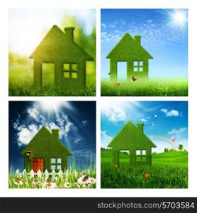 Set of assorted eco and environmental backgrounds for your design