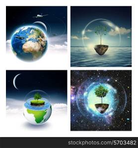 Set of assorted environmental backgrounds for your design. NASA imagery used