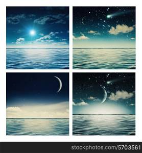 Set of assorted marine backgrounds for your design
