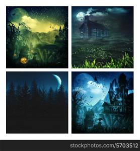 Set of assorted spooky backgrounds for your design