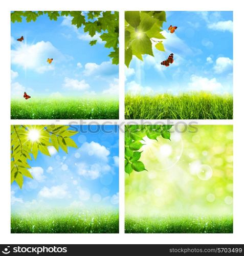 Set of assorted summer seasonal backgrounds for your design