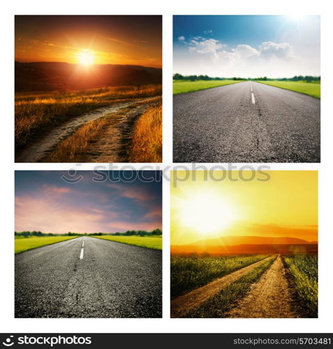 Set of assorted travel backgrounds for your design