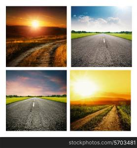 Set of assorted travel backgrounds for your design