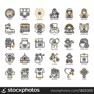Set of At Patrick thin line and pixel perfect icons for any web and app project.