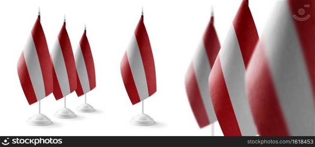 Set of Austria national flags on a white background.. Set of Austria national flags on a white background
