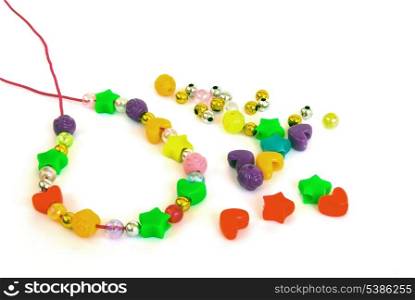 set of beads for kids art isolated on white