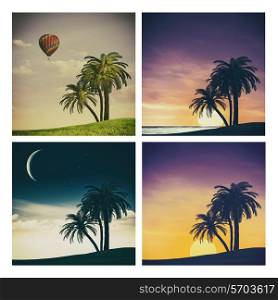 Set of beautiful tropical backgrounds for your design