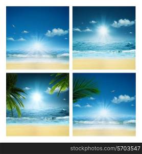Set of beauty marine backgrounds for your design