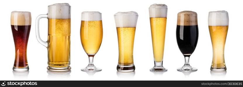 set of beer Glass. set of beer Glass isolated on a white background