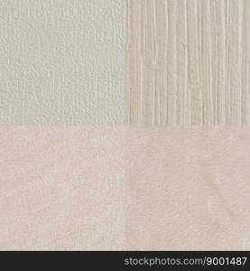 Set of beige vinyl samples, texture background.