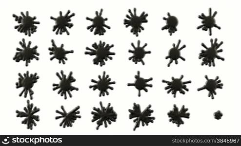 Set of black blobs or ink splashes. Alpha is included