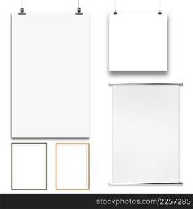 set of blank modern 3d frame on texture background as concept