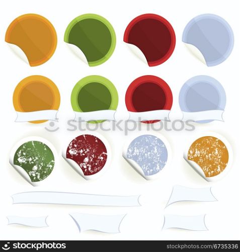 Set of blank stickers vector illustration