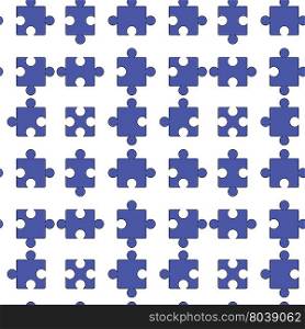 Set of Blue Pazzle Isolated on White Background. Seamless Jigsaw Pattern. Seamless Jigsaw Pattern
