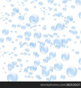 Set of Blue Soap Bubbles Isolated on White Background. Set of Blue Soap Bubbles