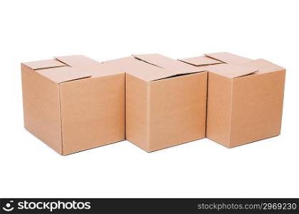 Set of boxes isolated on white
