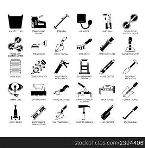 Set of Building tools thin line icons for any web and app project.