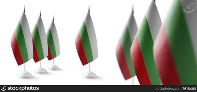 Set of Bulgaria national flags on a white background.. Set of Bulgaria national flags on a white background