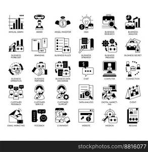 Set of Business Essential thin line icons for any web and app project.