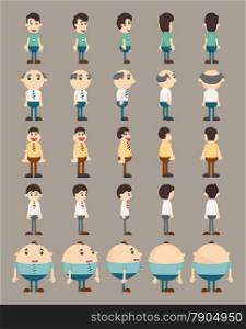 Set of business man characters , eps10 vector format