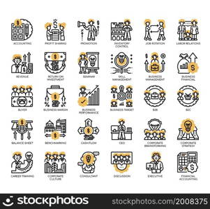 Set of Business Management thin line icons for any web and app project.