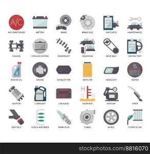 Set of Car Maintenance thin line icons for any web and app project.