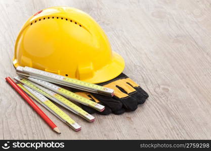 Set of carpenter equipment tools for building