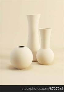 set of ceramic vases, 3d render