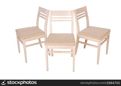 Set of chairs isolated on white