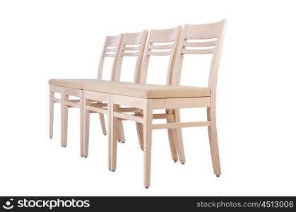 Set of chairs isolated on white