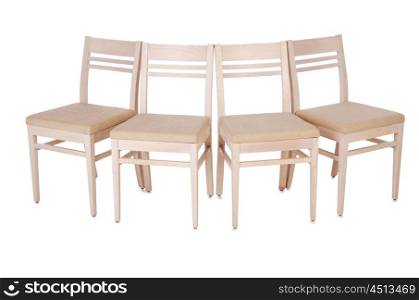 Set of chairs isolated on white