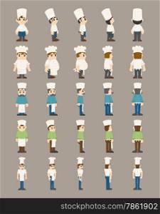 Set of chef, costume characters , eps10 vector format