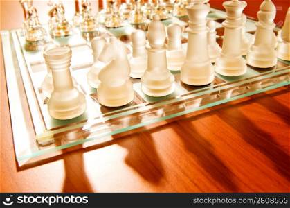 Set of chess figures on the board