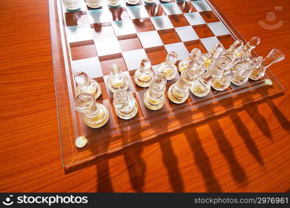 Set of chess figures on the board