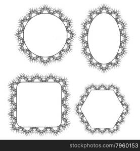 Set of Circle Decorative Frames Isolated on White Background.. Set of Circle Decorative Frames