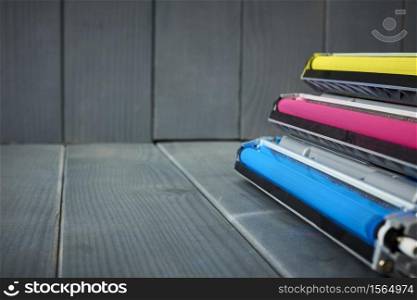 set of color laser printer cartridges