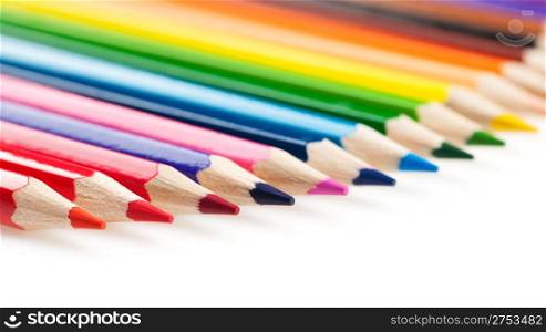 Set of color pencils. It is isolated on a white background