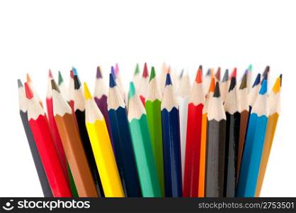 Set of color pencils. It is isolated on a white background