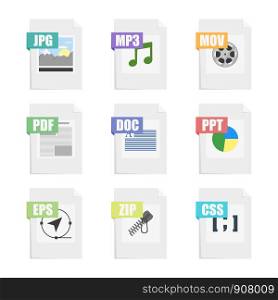 set of color web document icons, vector illustration. set of color web document icons, vector