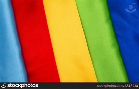 Set of colored banners of satin fabric backgrounds