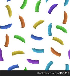 Set of Colored Condoms Isolated on White Background. Set of Colored Condoms