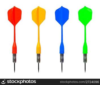 set of colored darts isolated on white
