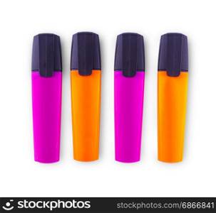 Set of colored markers for business on a white background