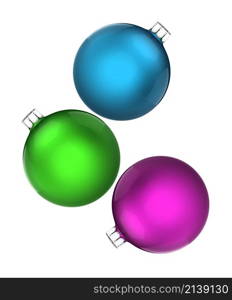 Set of colorful christmas bulbs isolated on white. Set of colorful christmas bulbs