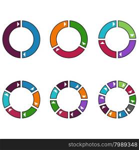 Set of Colorful Circles Isolated on White Background. Set of Colorful Circles