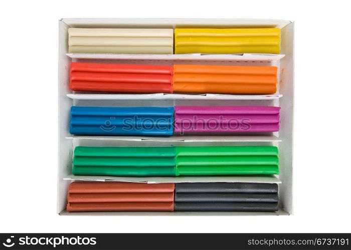 set of colorful plasticine isolated on white background
